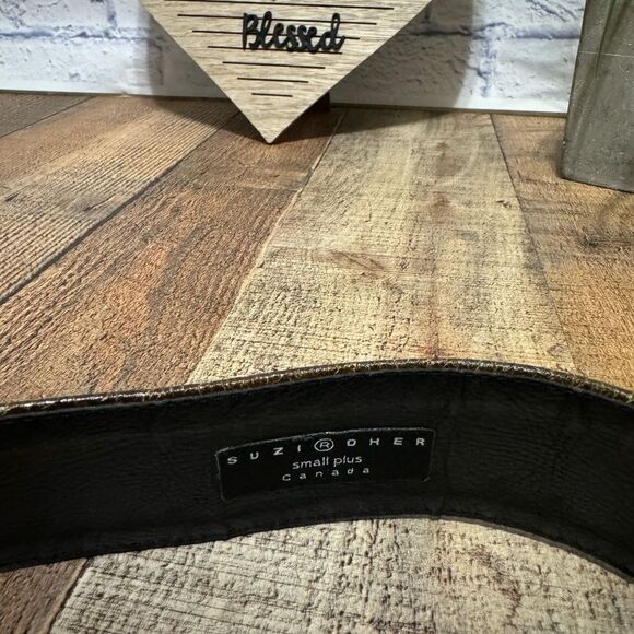 Suzi Roher womens size small plus vintage stretch adjustable italian buckle belt - Picture 13 of 13